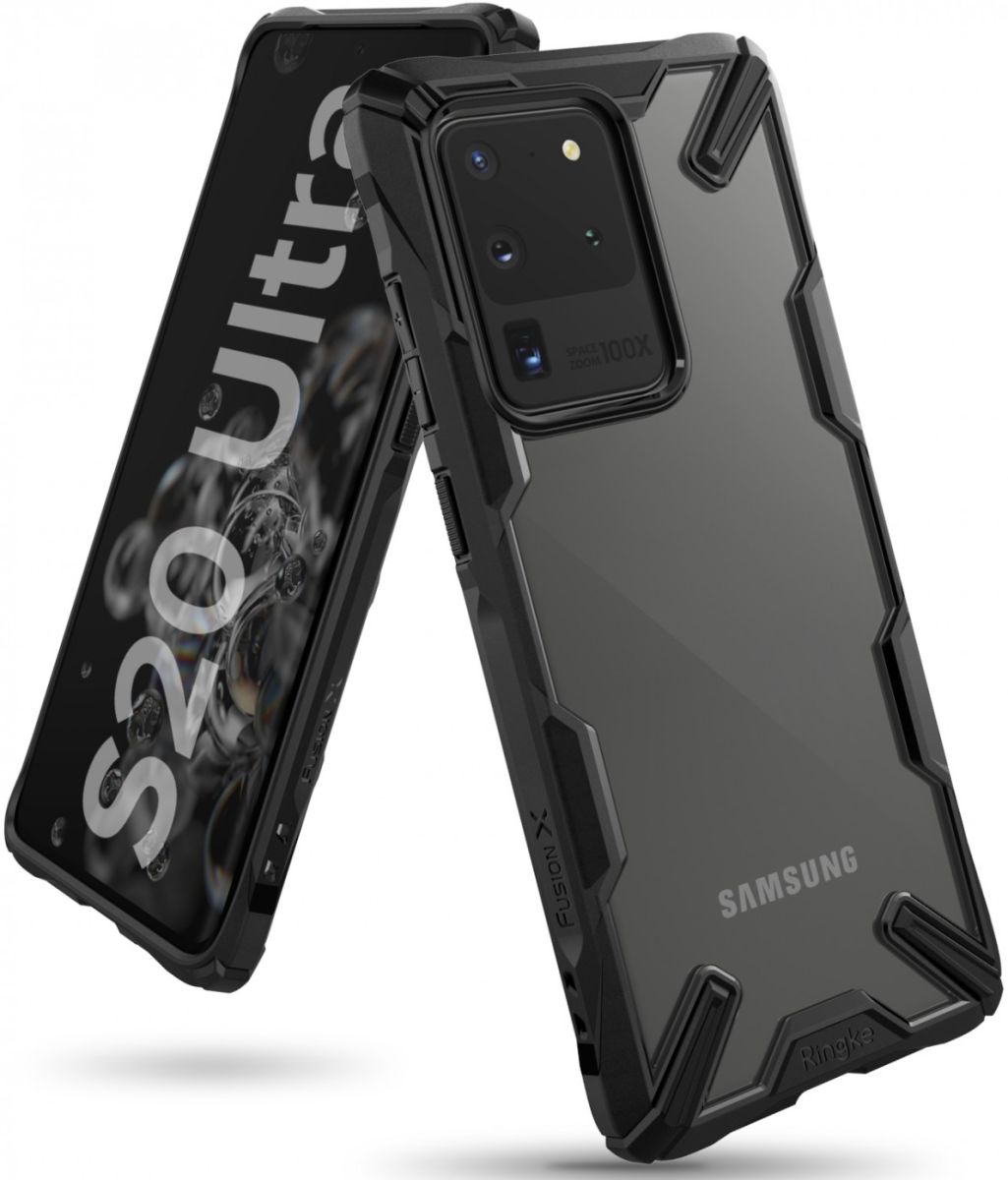 Ringke Fusion X Samsung Galaxy S20 Ultra Hoesje Transparant/Zwart afbeelding 1