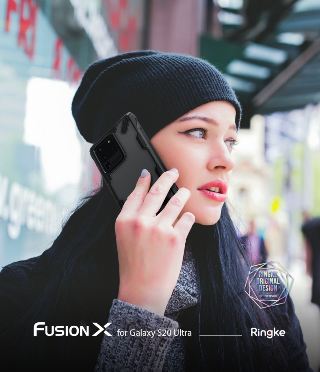 Ringke Fusion X Samsung Galaxy S20 Ultra Hoesje Transparant/Zwart afbeelding 14