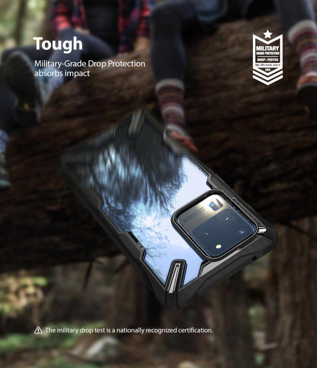Ringke Fusion X Samsung Galaxy S20 Ultra Hoesje Transparant/Zwart afbeelding 2