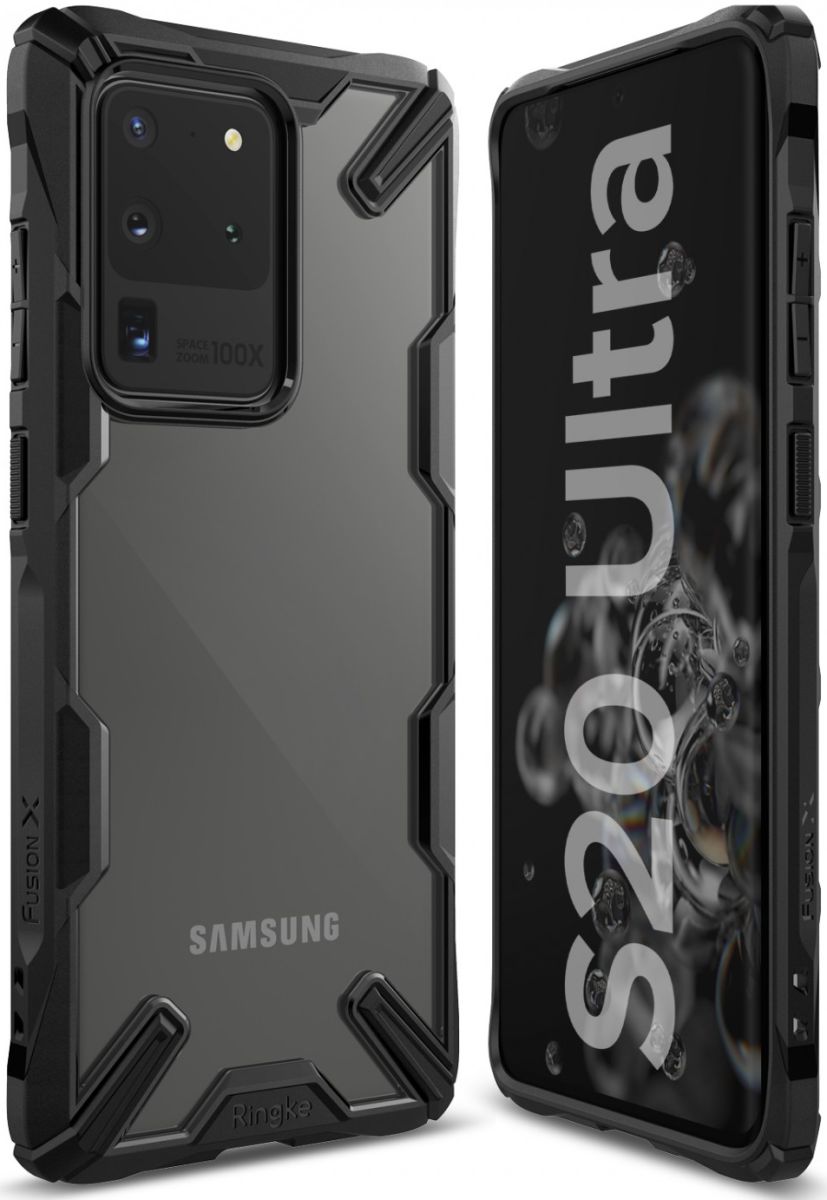 Ringke Fusion X Samsung Galaxy S20 Ultra Hoesje Transparant/Zwart afbeelding 5