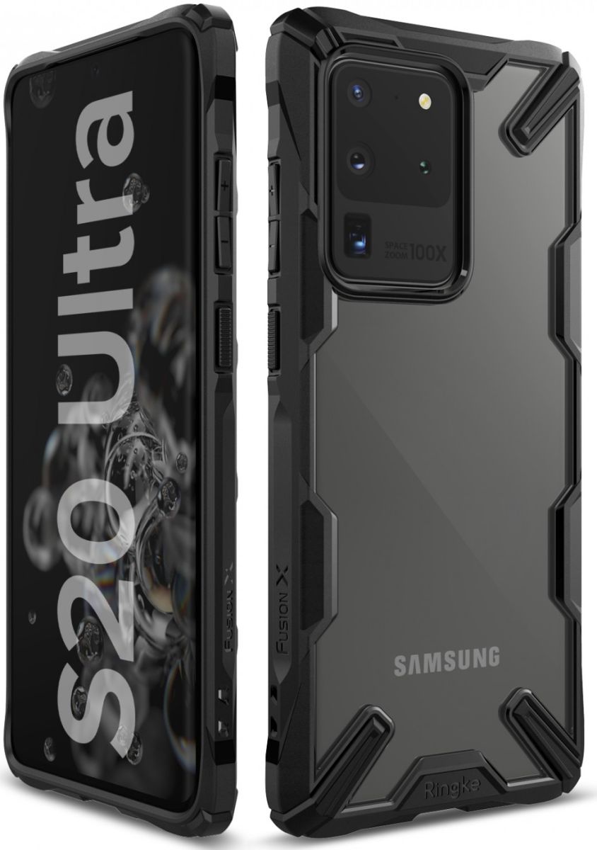 Ringke Fusion X Samsung Galaxy S20 Ultra Hoesje Transparant/Zwart afbeelding 6