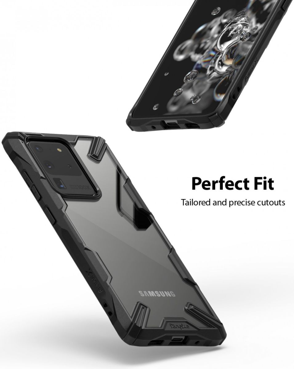 Ringke Fusion X Samsung Galaxy S20 Ultra Hoesje Transparant/Zwart afbeelding 9