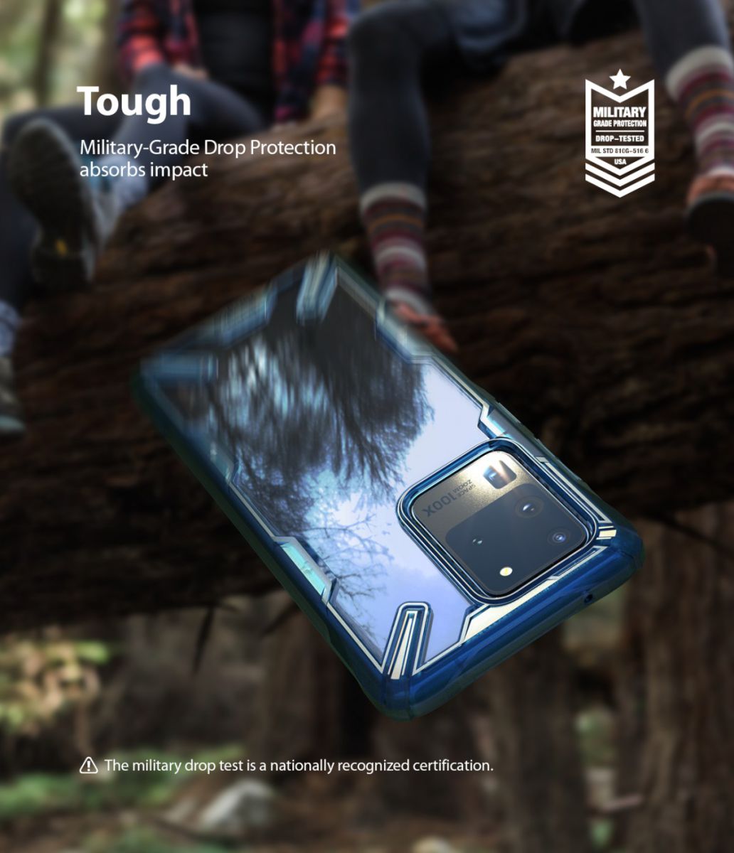 Ringke Fusion X Samsung Galaxy S20 Ultra Hoesje Transparant/Blauw afbeelding 2