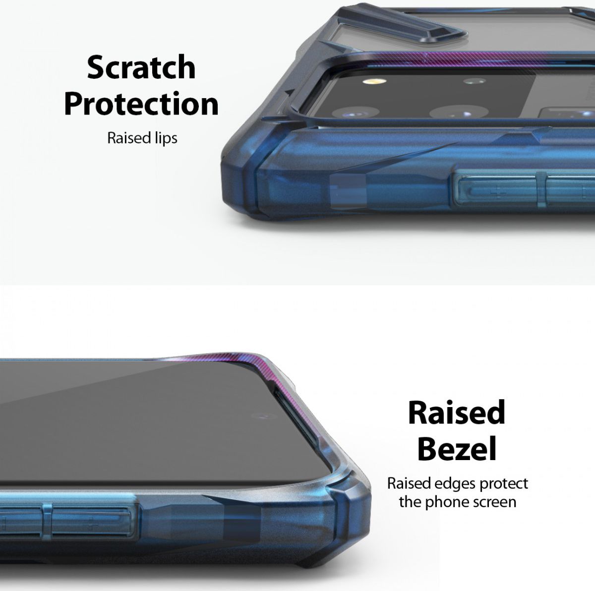 Ringke Fusion X Samsung Galaxy S20 Ultra Hoesje Transparant/Blauw afbeelding 8