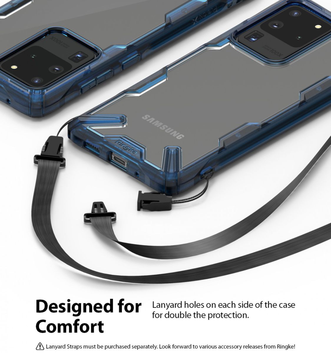 Ringke Fusion X Samsung Galaxy S20 Ultra Hoesje Transparant/Blauw afbeelding 10