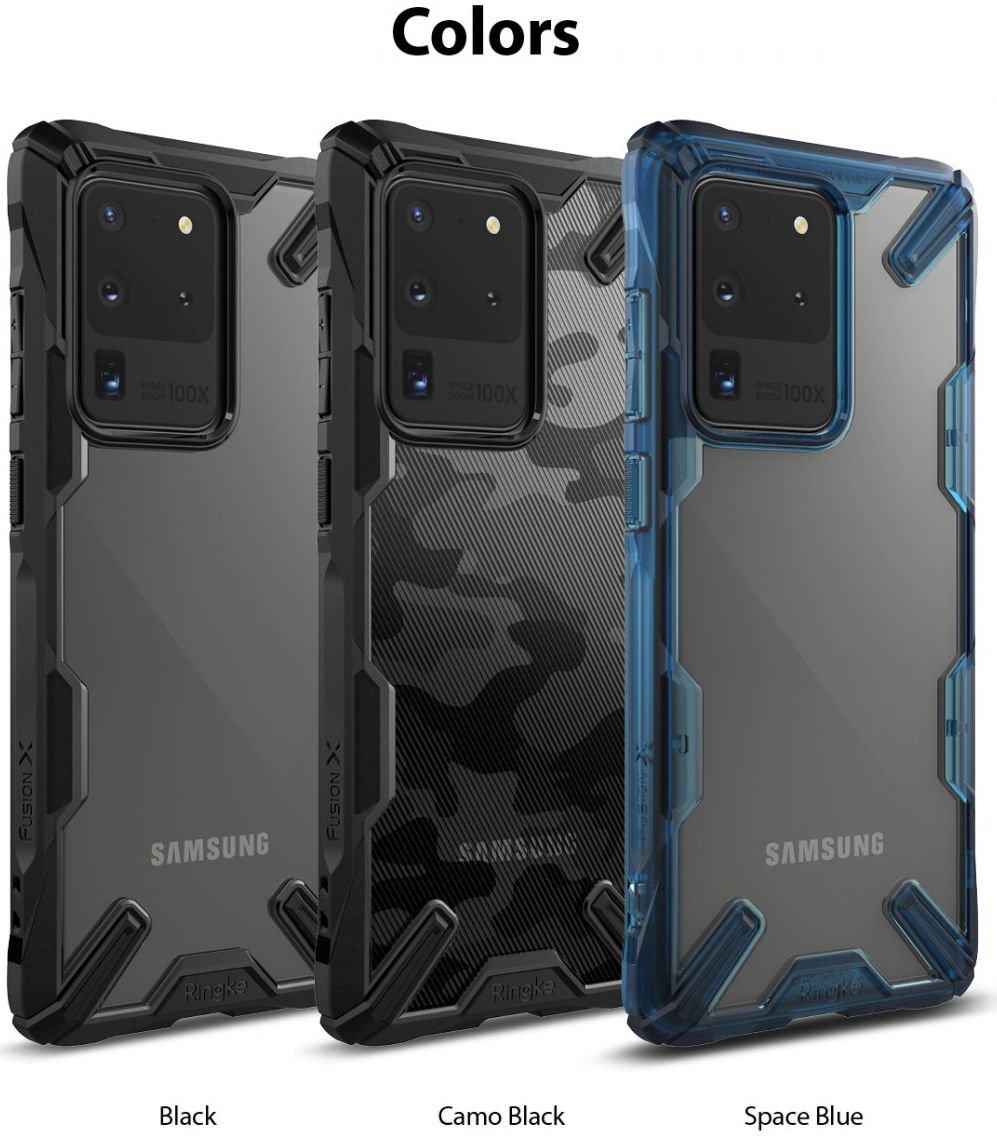 Ringke Fusion X Samsung Galaxy S20 Ultra Hoesje Camo Design Zwart afbeelding 13