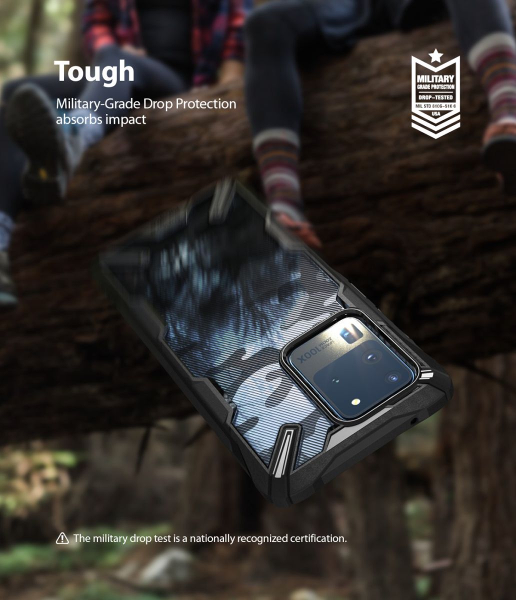 Ringke Fusion X Samsung Galaxy S20 Ultra Hoesje Camo Design Zwart afbeelding 2