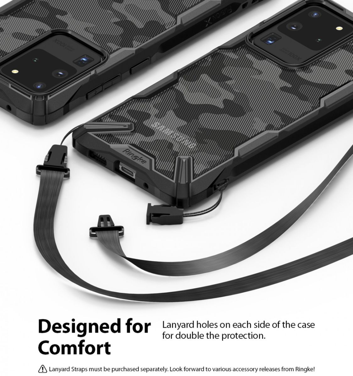 Ringke Fusion X Samsung Galaxy S20 Ultra Hoesje Camo Design Zwart afbeelding 10