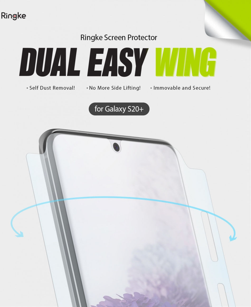 Ringke Dual Easy Wing Samsung S20 Plus Screenprotector (Duo Pack) afbeelding 2