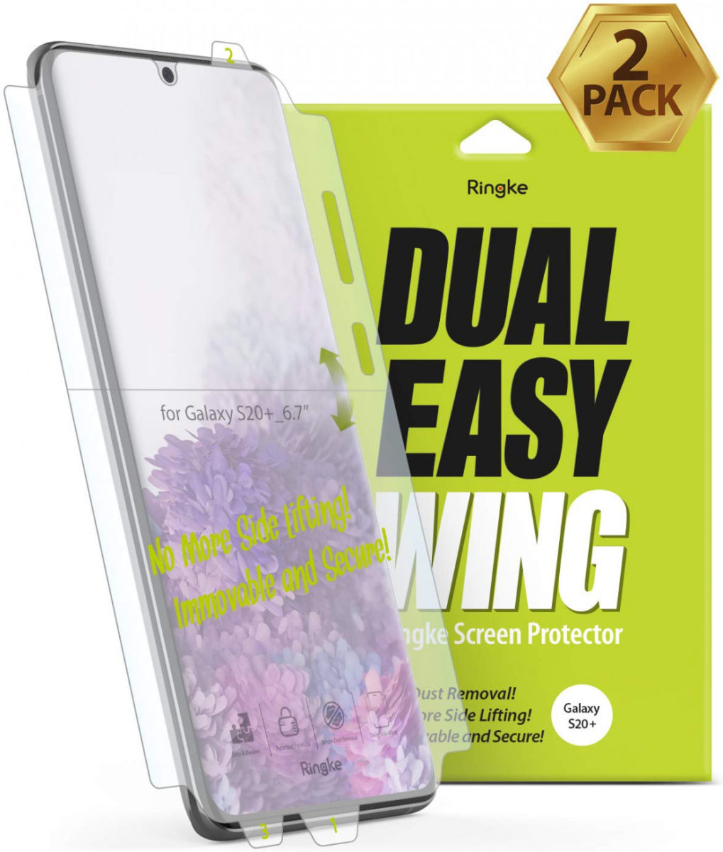 Ringke Dual Easy Wing Samsung S20 Plus Screenprotector (Duo Pack) afbeelding 1