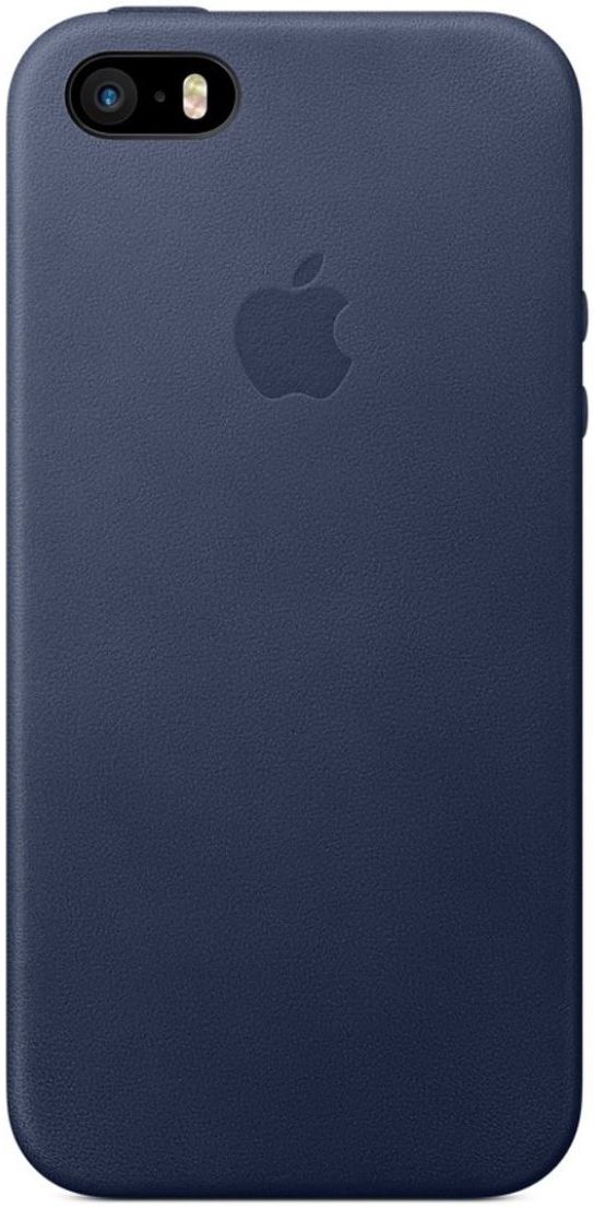 Originele Apple iPhone SE Leather Case Midnight Blue afbeelding 1