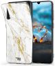 HappyCase Samsung Galaxy A70 Flexibel TPU Hoesje Wit Marmer Print