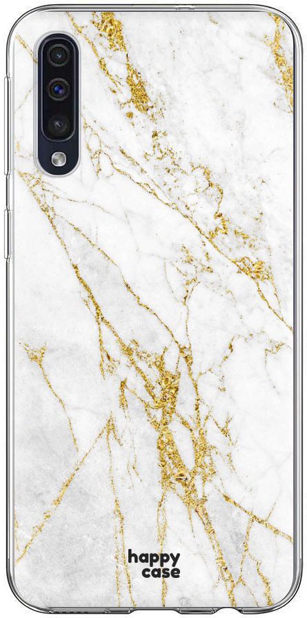 HappyCase Samsung Galaxy A70 Flexibel TPU Hoesje Wit Marmer Print afbeelding 1
