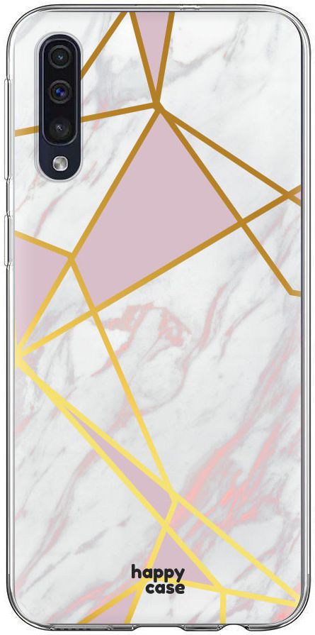 HappyCase Samsung Galaxy A70 Flexibel TPU Hoesje Roze Marmer Print afbeelding 1