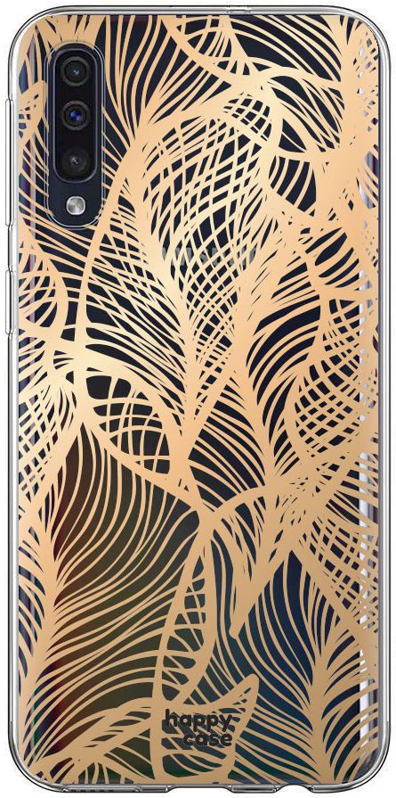 HappyCase Samsung Galaxy A70 Flexibel TPU Hoesje Golden Leaves Print afbeelding 1