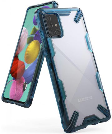 Ringke Fusion X Samsung Galaxy A71 Hoesje Transparant/Blauw Hoesjes