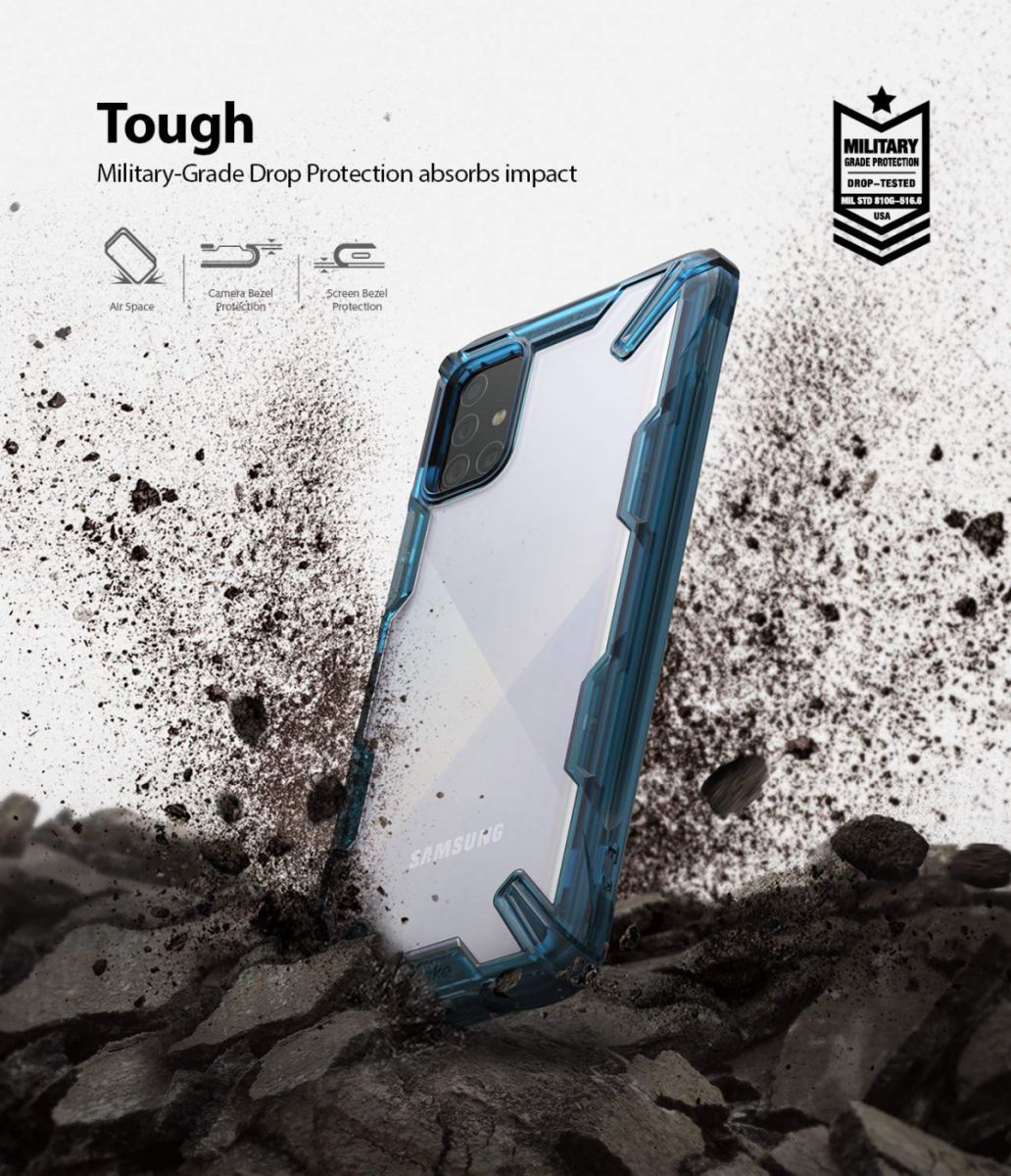 Ringke Fusion X Samsung Galaxy A71 Hoesje Transparant/Blauw afbeelding 3