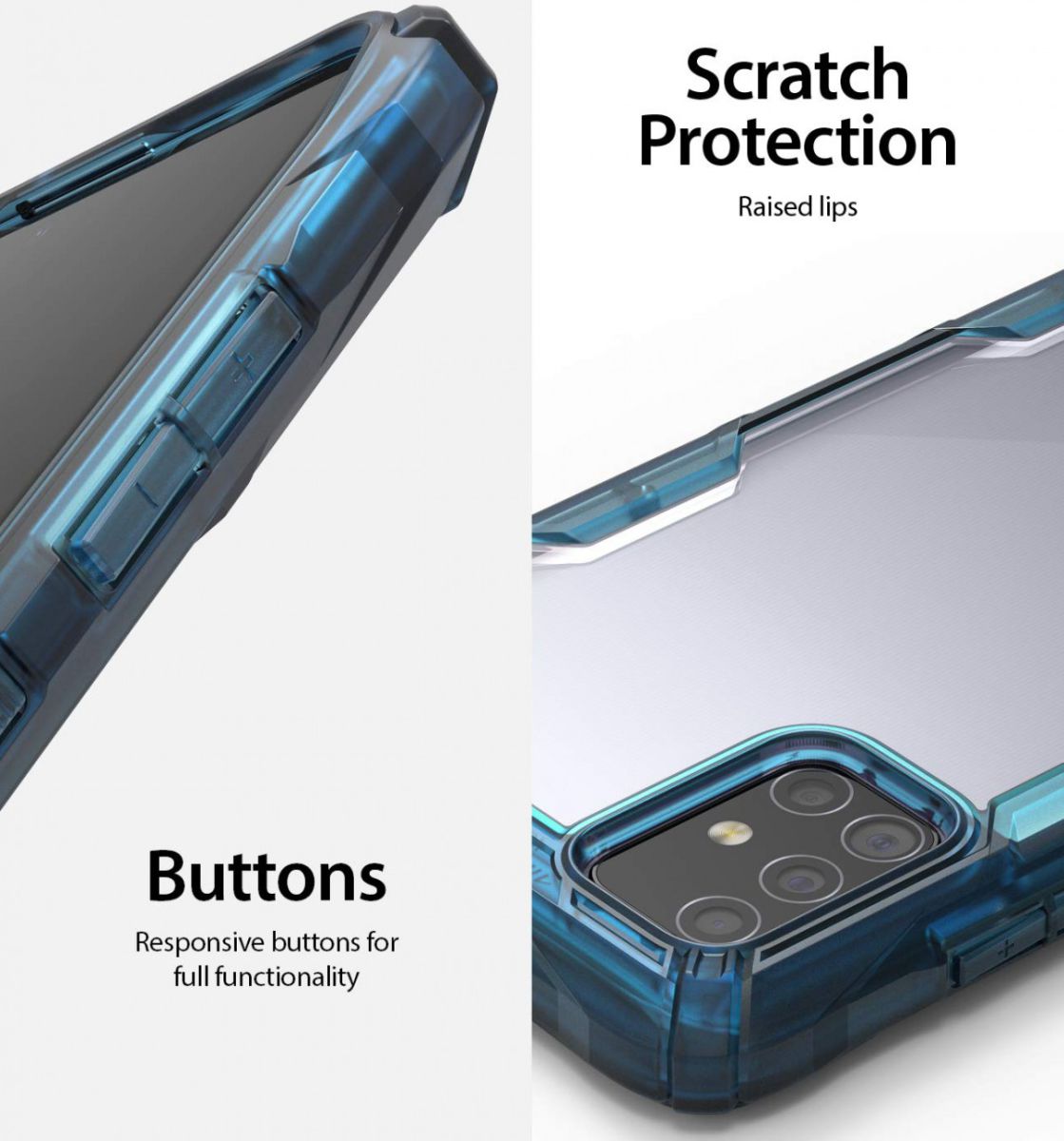 Ringke Fusion X Samsung Galaxy A71 Hoesje Transparant/Blauw afbeelding 5