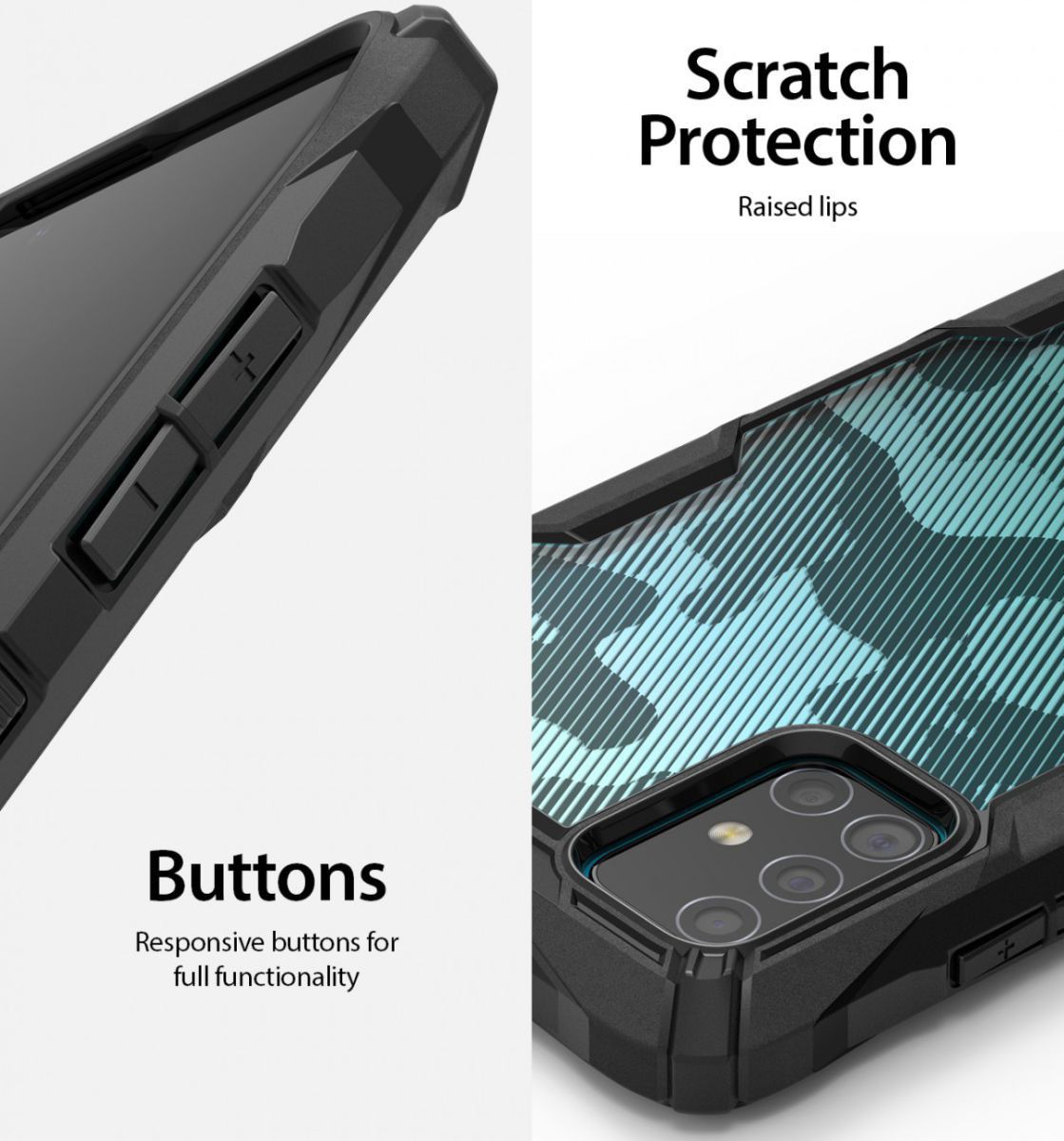 Ringke Fusion X Samsung Galaxy A71 Hoesje Camo Design Zwart afbeelding 5