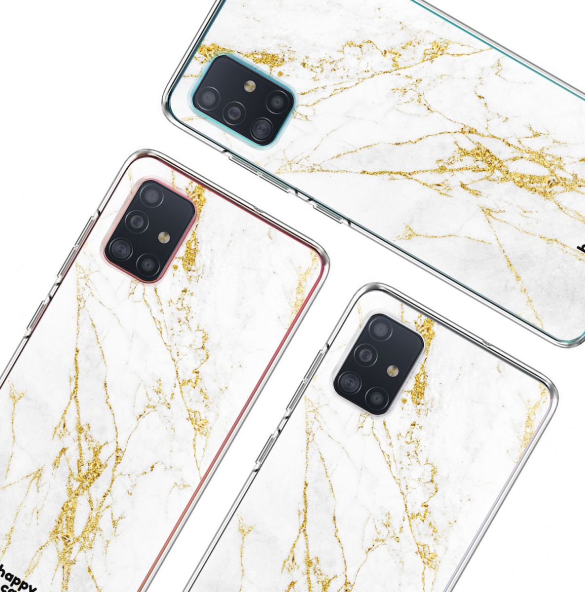 HappyCase Samsung Galaxy A71 Hoesje Flexibel TPU Wit Marmer Print afbeelding 10