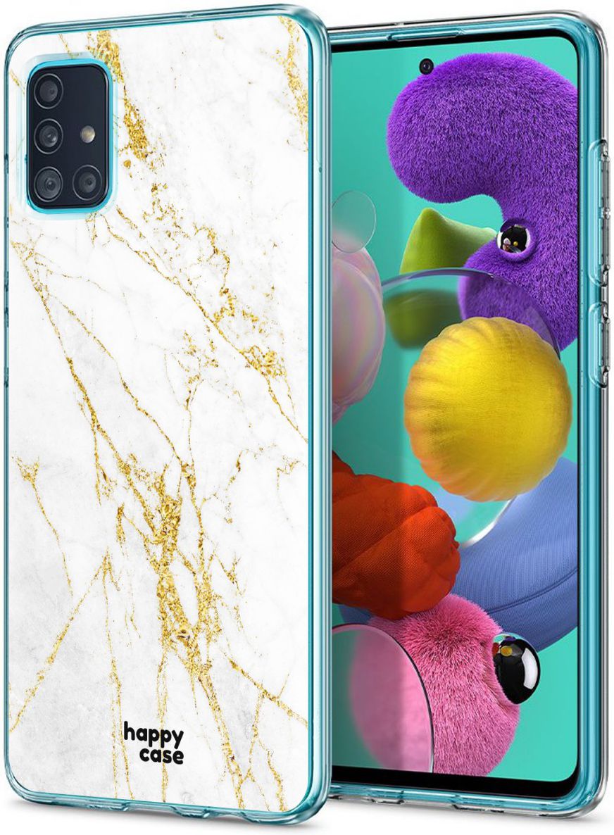 HappyCase Samsung Galaxy A71 Hoesje Flexibel TPU Wit Marmer Print afbeelding 8