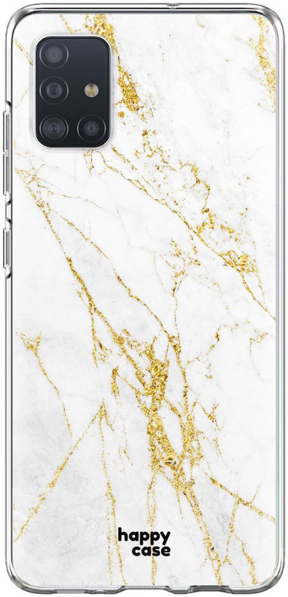 HappyCase Samsung Galaxy A71 Hoesje Flexibel TPU Wit Marmer Print afbeelding 1