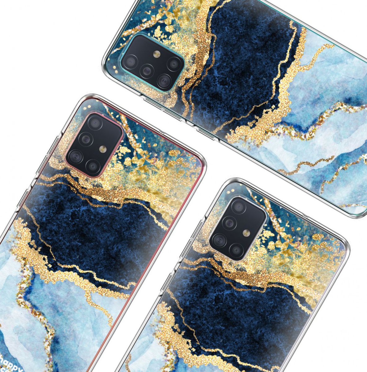 HappyCase Samsung Galaxy A71 Hoesje Flexibel TPU Blauw Marmer Print afbeelding 10