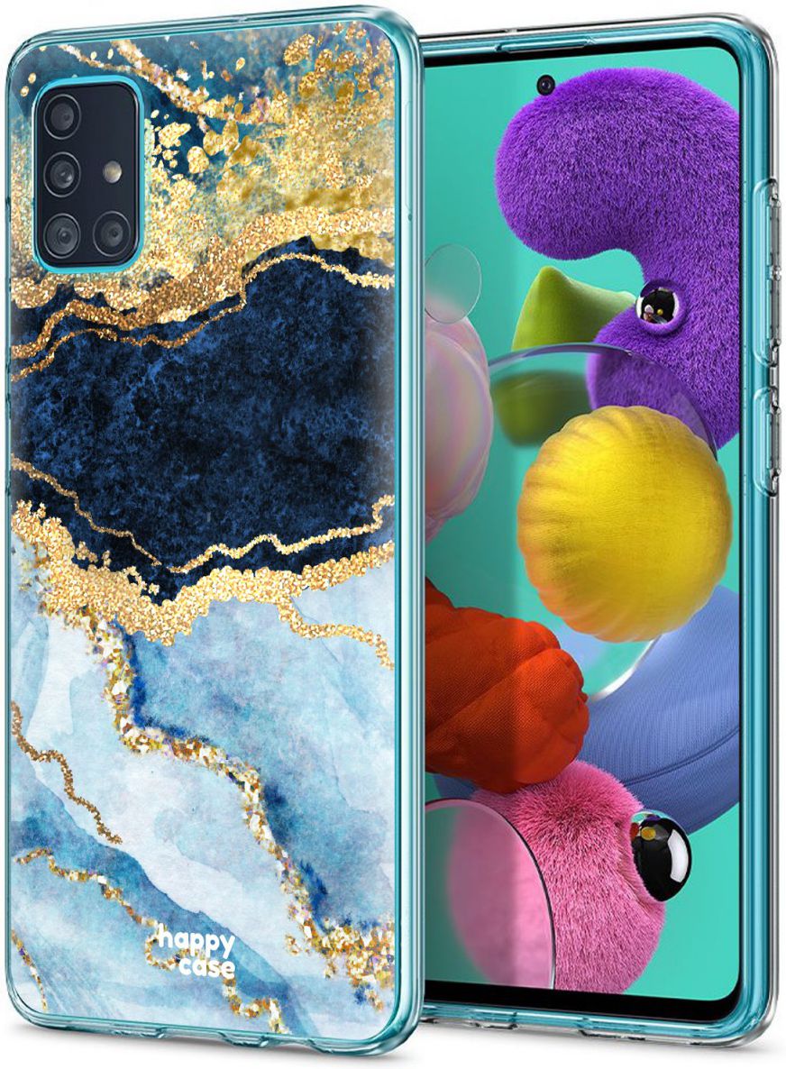 HappyCase Samsung Galaxy A71 Hoesje Flexibel TPU Blauw Marmer Print afbeelding 8