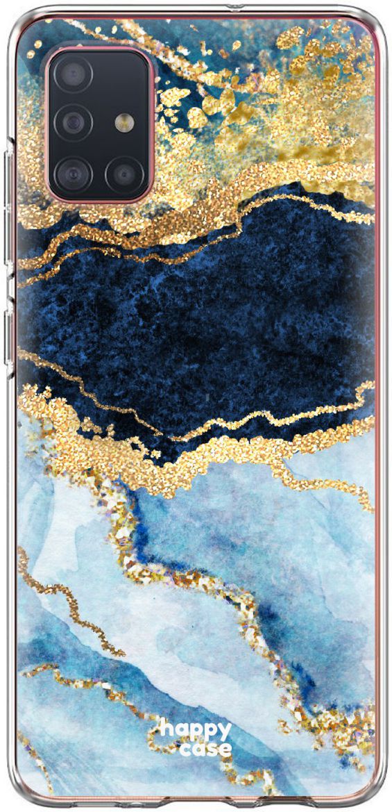 HappyCase Samsung Galaxy A71 Hoesje Flexibel TPU Blauw Marmer Print afbeelding 9