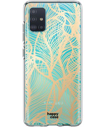 HappyCase Samsung Galaxy A71 Hoesje Flexibel TPU Golden Leaves Print Hoesjes