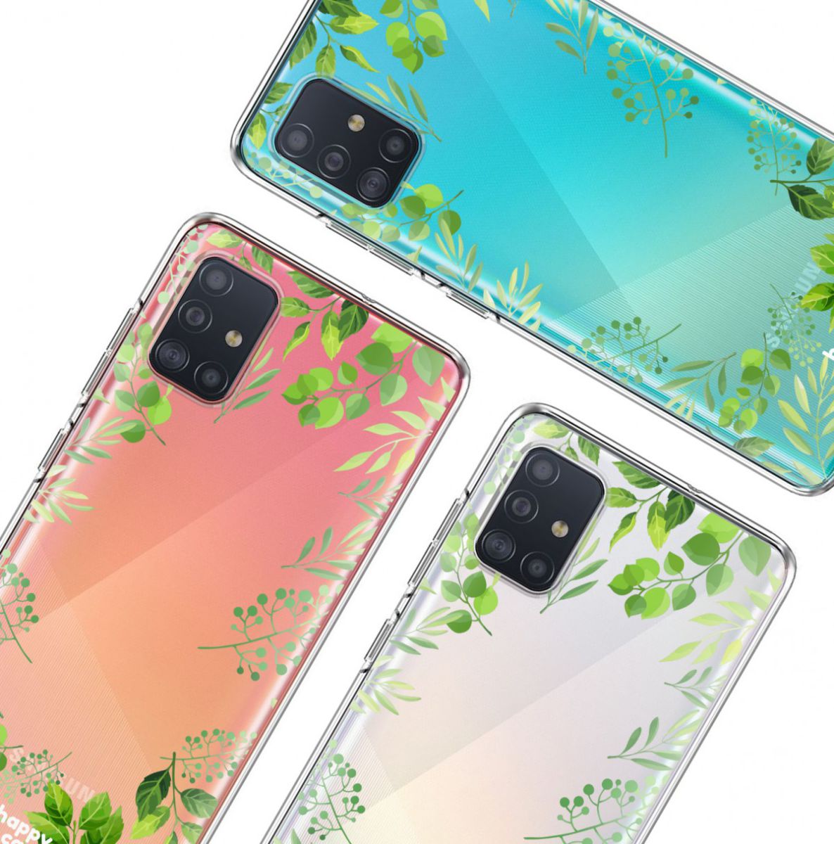 HappyCase Samsung Galaxy A71 Hoesje Flexibel TPU Leaves Print afbeelding 8