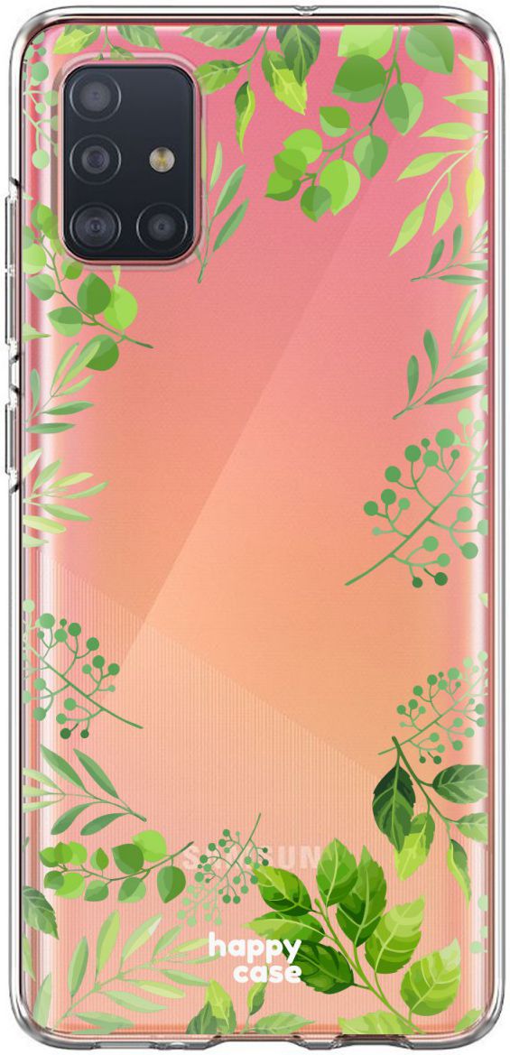 HappyCase Samsung Galaxy A71 Hoesje Flexibel TPU Leaves Print afbeelding 7