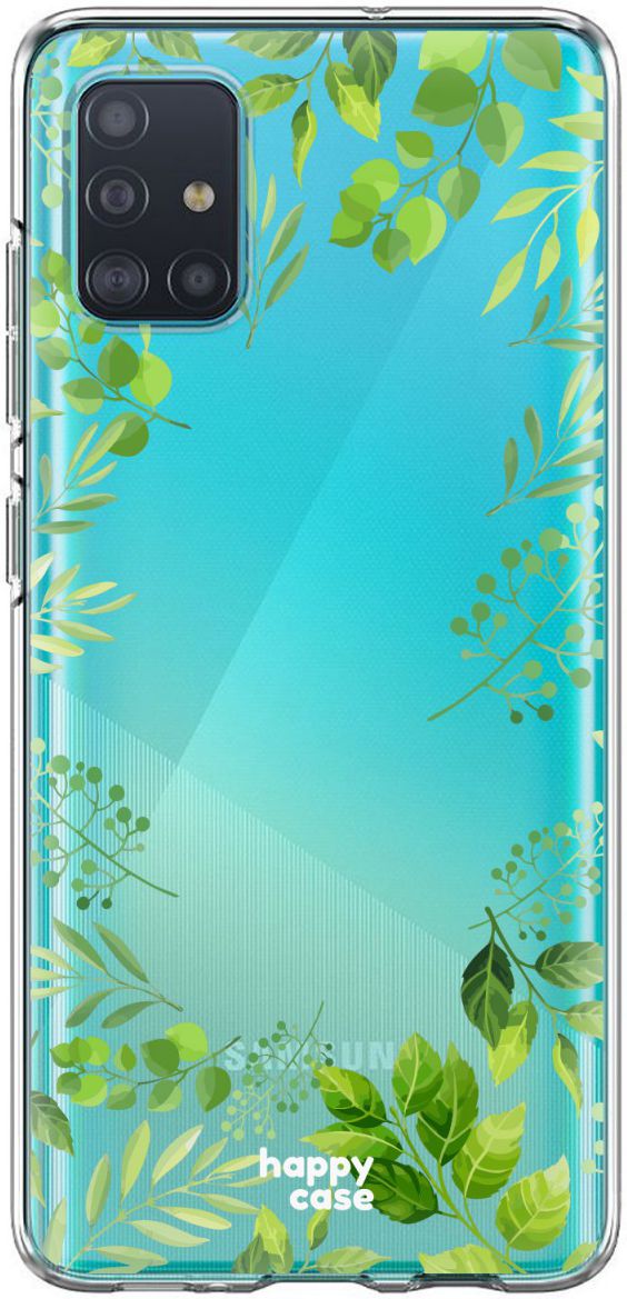 HappyCase Samsung Galaxy A71 Hoesje Flexibel TPU Leaves Print afbeelding 5