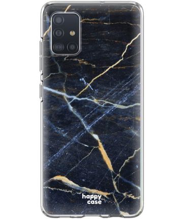HappyCase Samsung Galaxy A71 Hoesje Flexibel TPU Donker Marmer Print Hoesjes