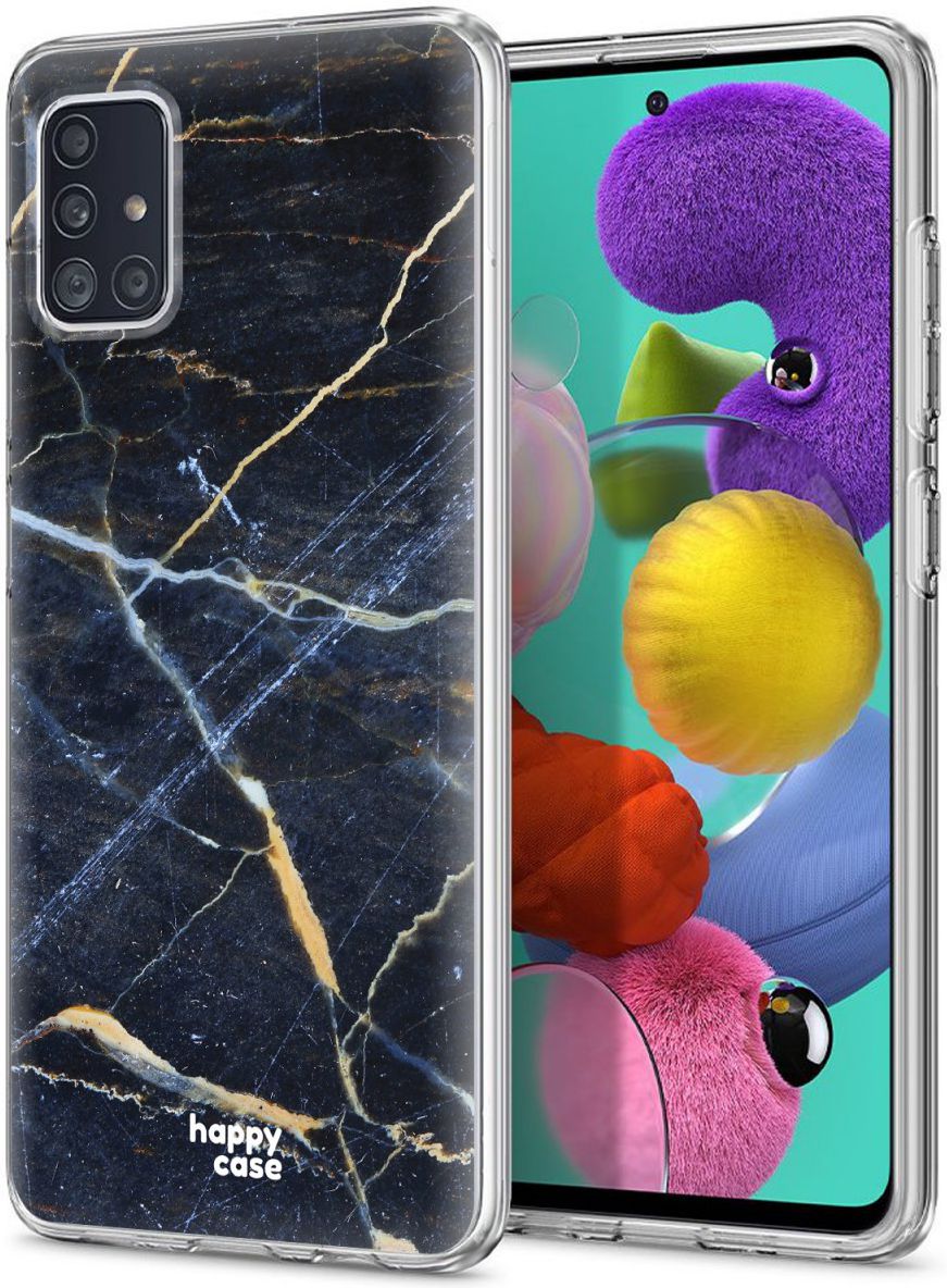 HappyCase Samsung Galaxy A71 Hoesje Flexibel TPU Donker Marmer Print afbeelding 2