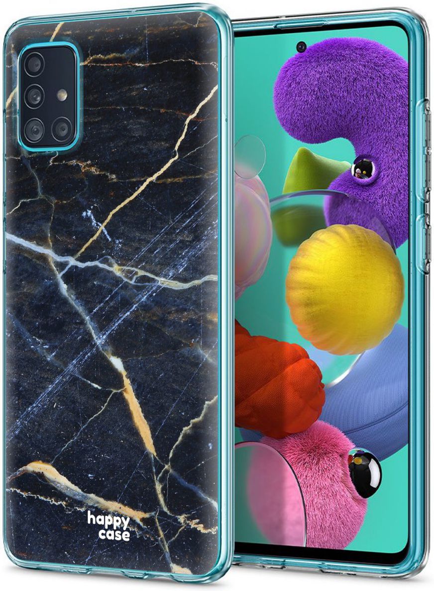 HappyCase Samsung Galaxy A71 Hoesje Flexibel TPU Donker Marmer Print afbeelding 6