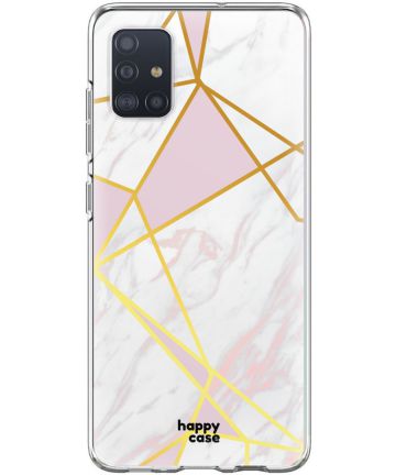 HappyCase Samsung Galaxy A71 Hoesje Flexibel TPU Roze Marmer Print Hoesjes