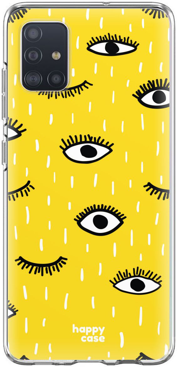 HappyCase Samsung Galaxy A71 Hoesje Flexibel TPU Happy Eyes Print afbeelding 1
