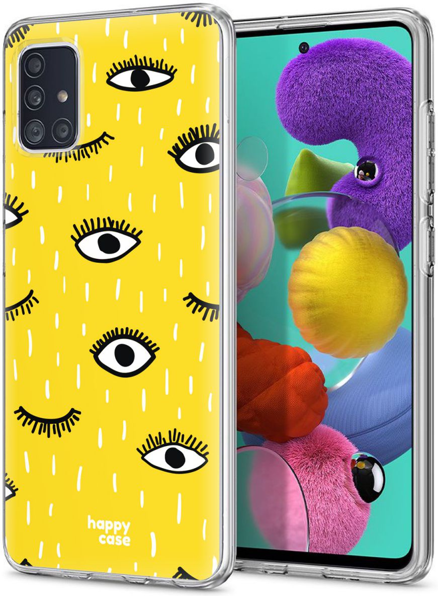 HappyCase Samsung Galaxy A71 Hoesje Flexibel TPU Happy Eyes Print afbeelding 2
