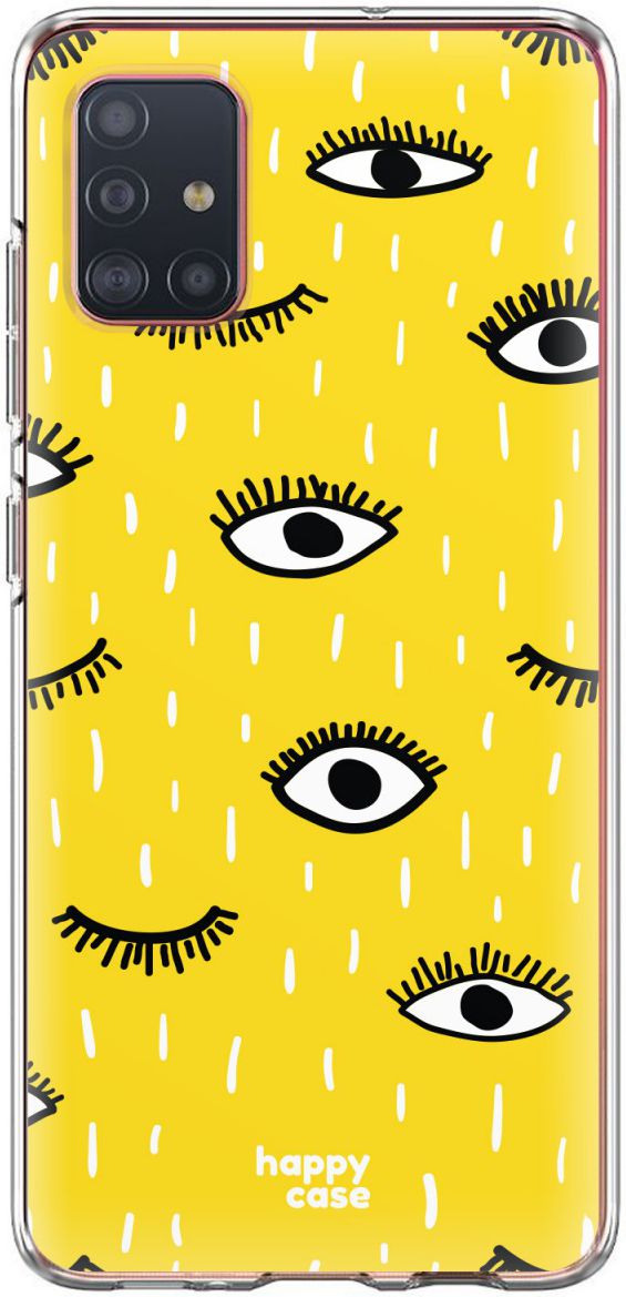 HappyCase Samsung Galaxy A71 Hoesje Flexibel TPU Happy Eyes Print afbeelding 6