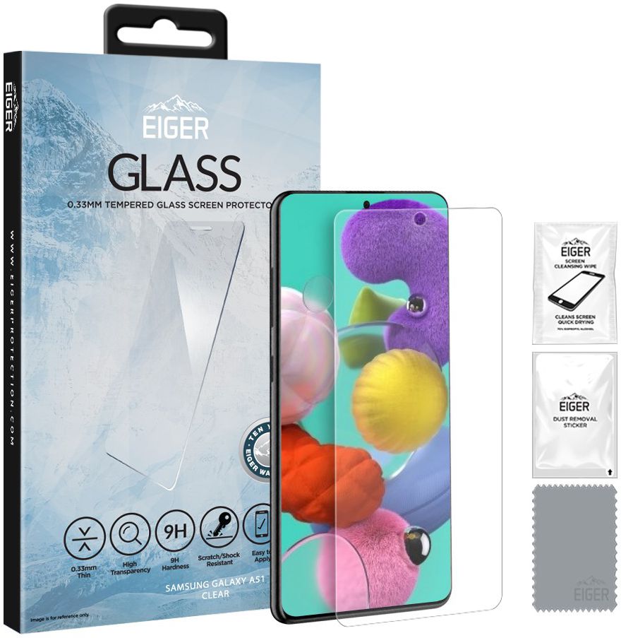 Eiger Samsung Galaxy A51 Tempered Glass Case Friendly Protector Plat afbeelding 6