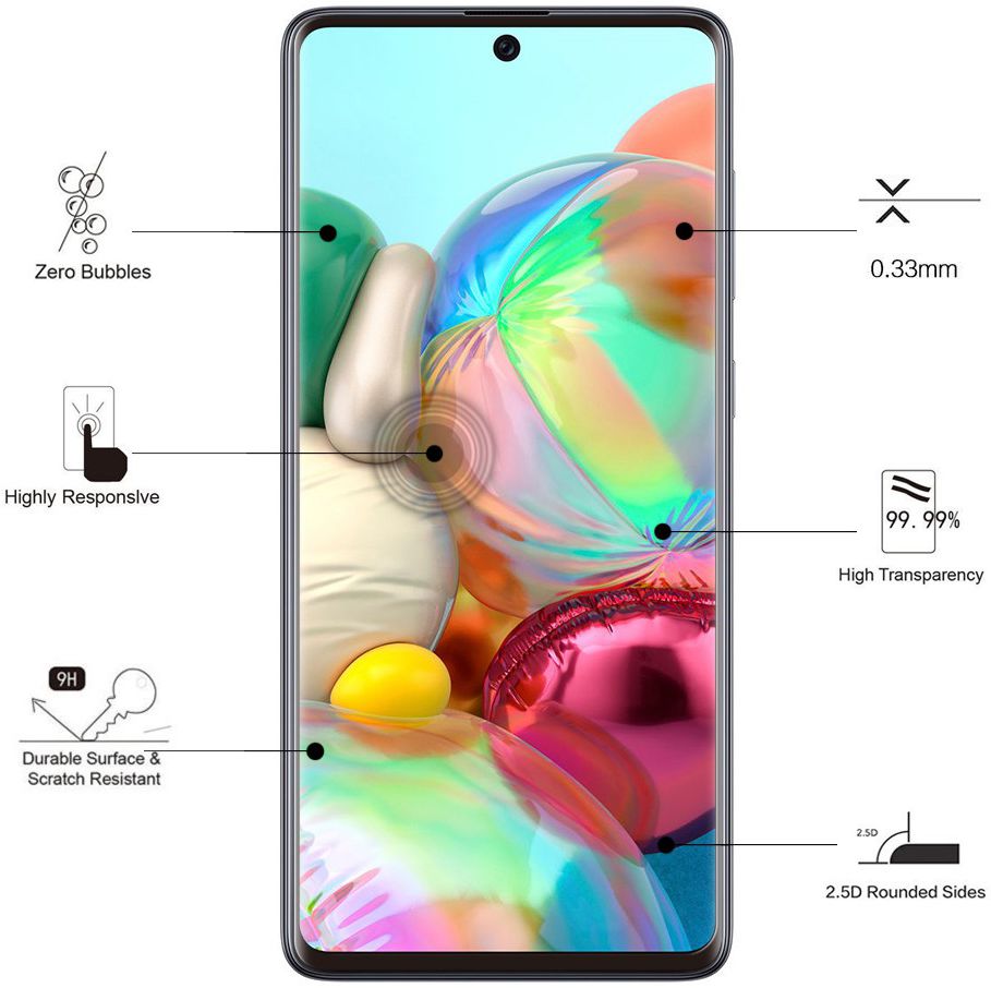Eiger Samsung Galaxy A71 Tempered Glass Case Friendly Gebogen afbeelding 2