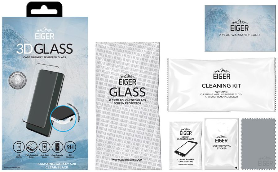 Eiger Samsung Galaxy S20 Tempered Glass Case Friendly Gebogen afbeelding 4