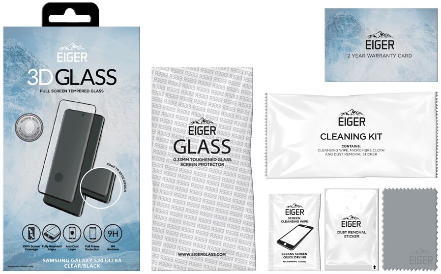 Eiger Samsung Galaxy S20 Ultra Tempered Glass Full Screen Gebogen afbeelding 2