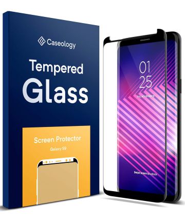 Caseology Tempered Glass Samsung Galaxy S9 Screen Protector Zwart Screen Protectors