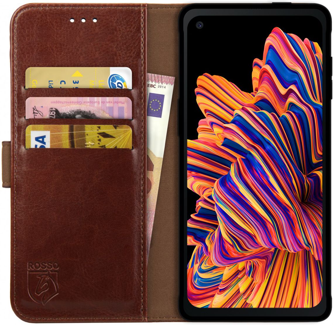 Rosso Element Samsung Galaxy Xcover Pro Hoesje Book Cover Bruin afbeelding 1