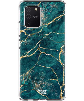 HappyCase Samsung Galaxy S10 Lite Hoesje TPU Aqua Marmer Print Hoesjes