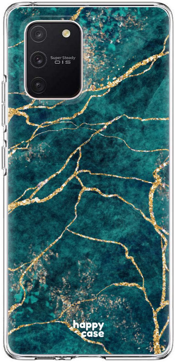 HappyCase Samsung Galaxy S10 Lite Hoesje TPU Aqua Marmer Print afbeelding 1