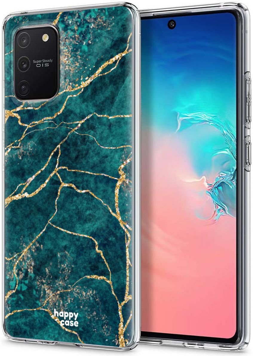 HappyCase Samsung Galaxy S10 Lite Hoesje TPU Aqua Marmer Print afbeelding 2