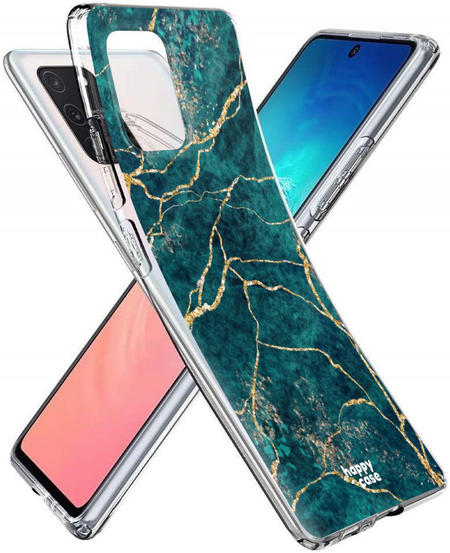 HappyCase Samsung Galaxy S10 Lite Hoesje TPU Aqua Marmer Print afbeelding 4